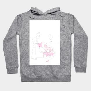 Pink Cat troubles Sketch Hoodie